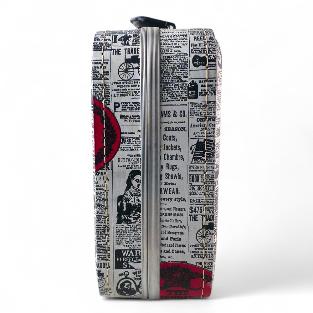 Vintage American Tourister "The Emporium" Newsprint Suitcase – Retro Hard Shell - Picture 4 of 6